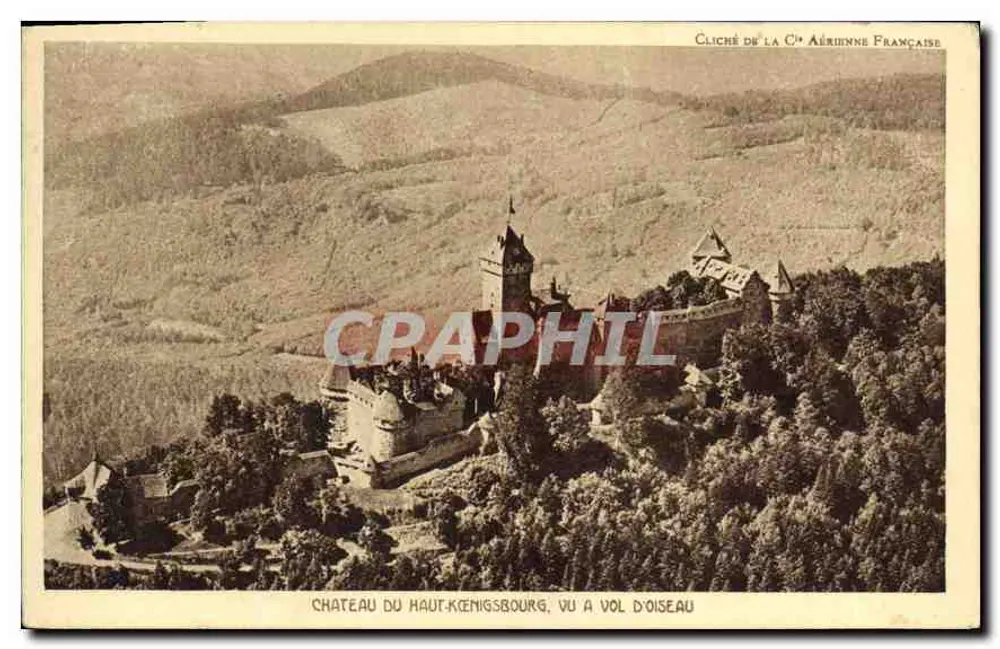 Schloss Haut-Kœnigsbourg — Luftbild — Cliché de la Cie Aérienne Française - Vorderseite