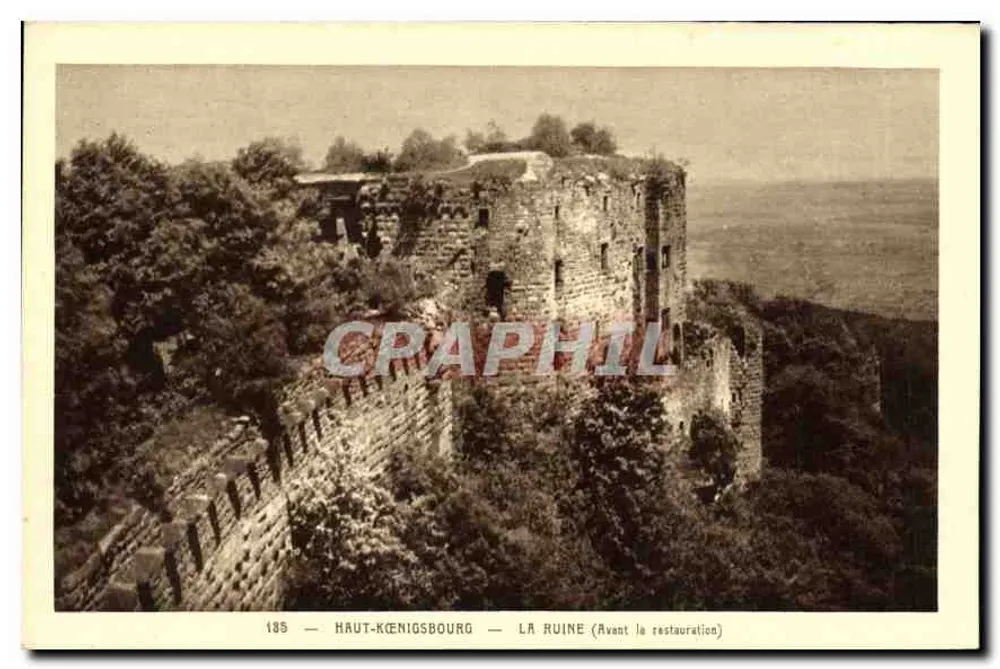 Haut-Kœnigsbourg — Die Ruine (Vor der Restaurierung) — Braun & Cie, Mulhouse-Dornach Druck - Vorderseite