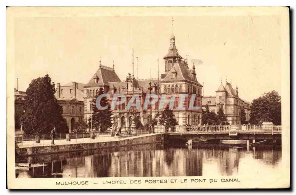 Mulhouse — Das Postamt und die Kanalbrücke — Braun & Cie, Mulhouse-Dornach Druck, Nr. 268 - Vorderseite