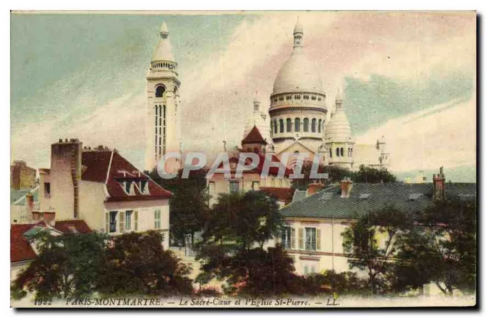 Paris-Montmartre — Der Sacré-Cœur und die Kirche St. Peter — LL - Vorderseite