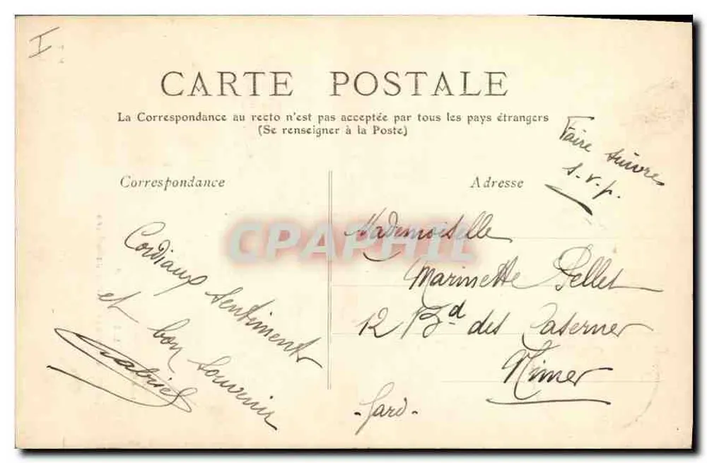 L'Auvergne — La Cascada del Paso de la Cère — editor no identificado, n° 28 - Reverso