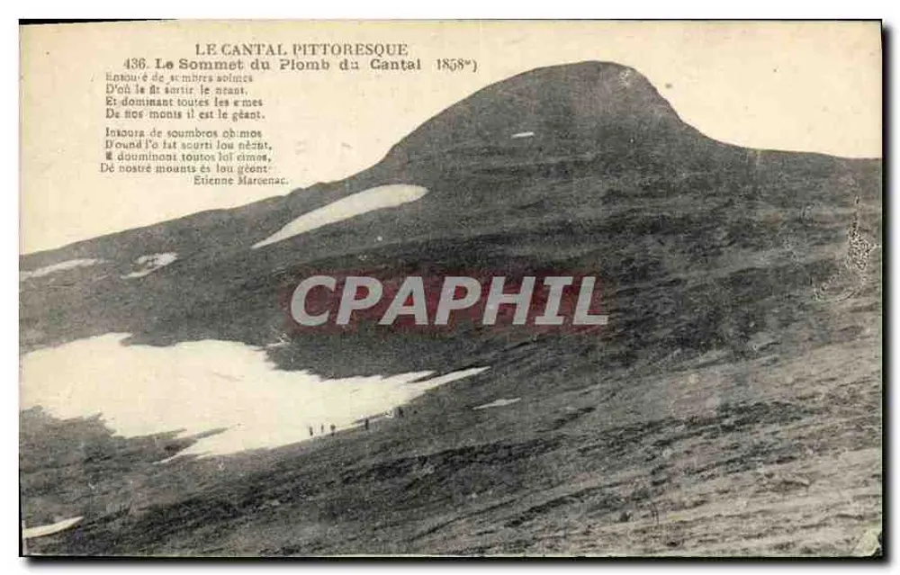 Das malerische Cantal — Gipfel des Plomb (1858 m) — unbekannter Verleger, Nr. 436 - Vorderseite