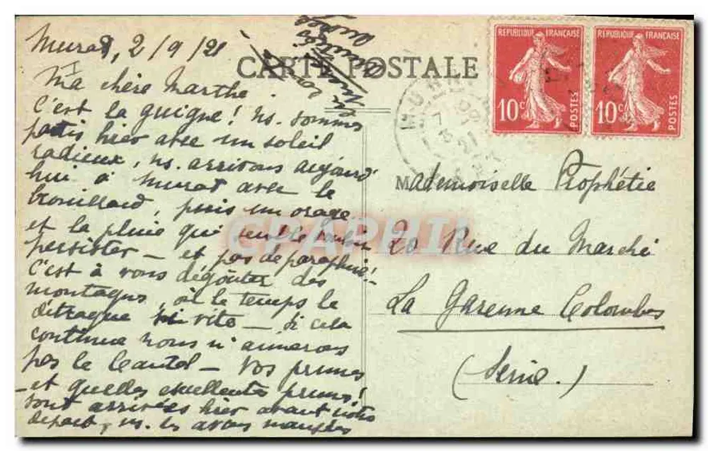 Das malerische Cantal — Gipfel des Plomb (1858 m) — unbekannter Verleger, Nr. 436 - Rückseite