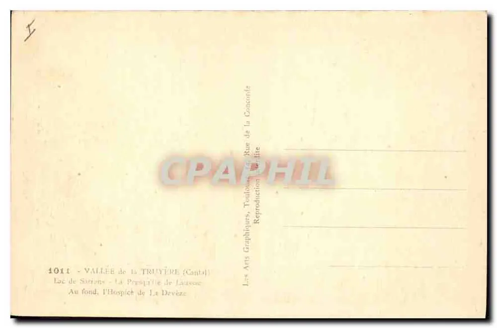 Jezioro Sarrons — Dolina Truyère (Cantal) — W tle, Szpital La Devèze - Rewers