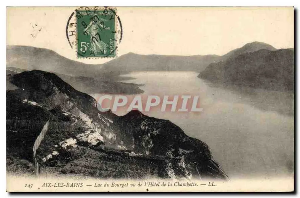 Aix-les-Bains — Blick auf den See Bourget vom Hôtel de la Chambotte — LL. — n°147 - Vorderseite