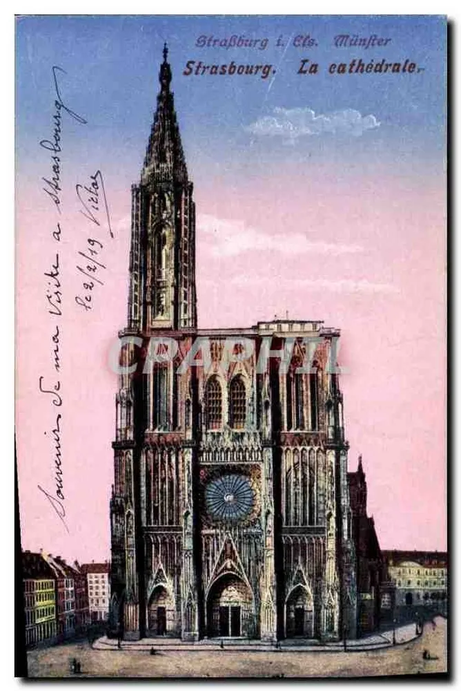 Estrasburgo. A catedral — vista da fachada — Kunst-Verlagsanstalt Möbi u. Lüdke, Estrasburgo, n° 8648 - Frente