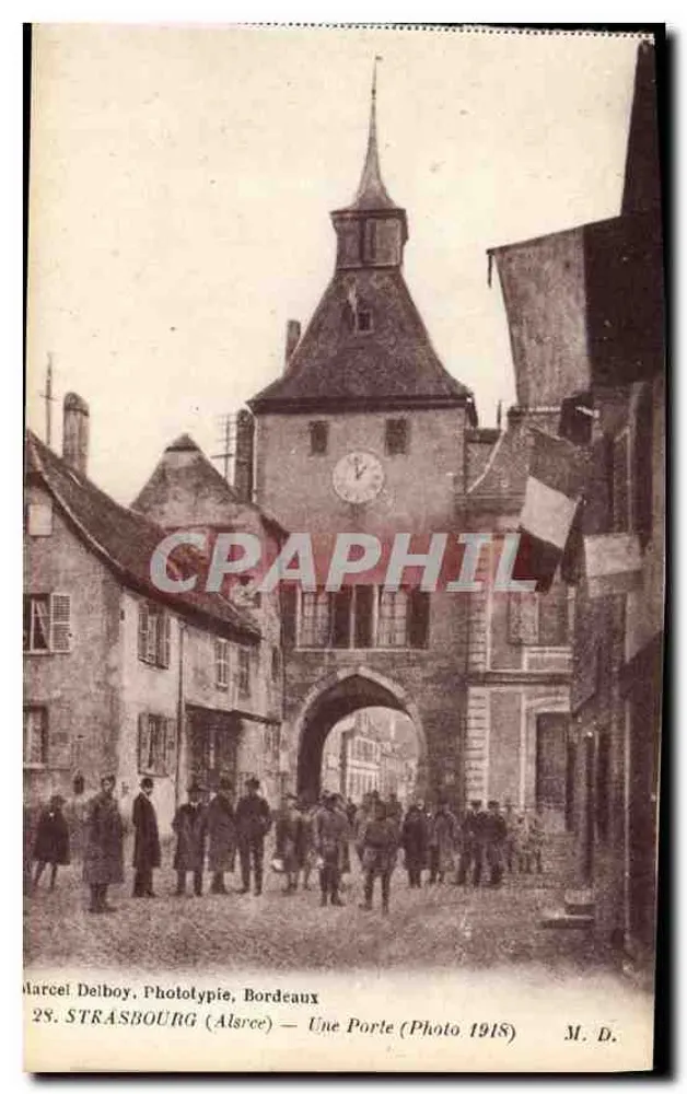 Strasburg (Alsacja) — Jedna z bram — Marcel Delboy, Phototypie, Bordeaux, n°28 - Awers