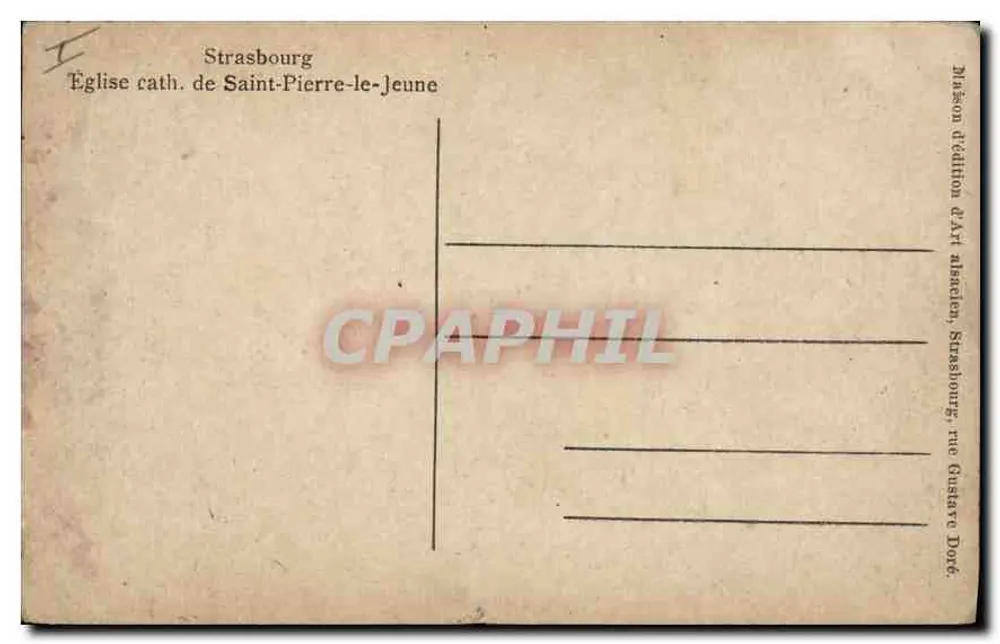Katholische Kirche Saint-Pierre-le-Jeune — Straßburg — Verlag Art Absacien - Rückseite