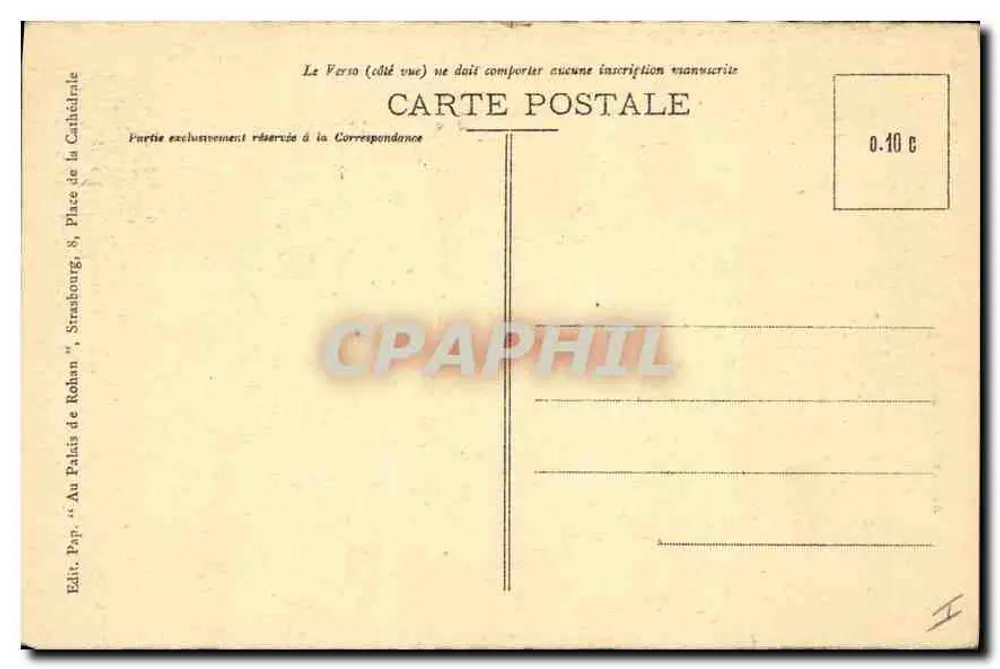 Estrasburgo - Cour do Corvo — editor Au Palais de Rohan, n°702 - Verso