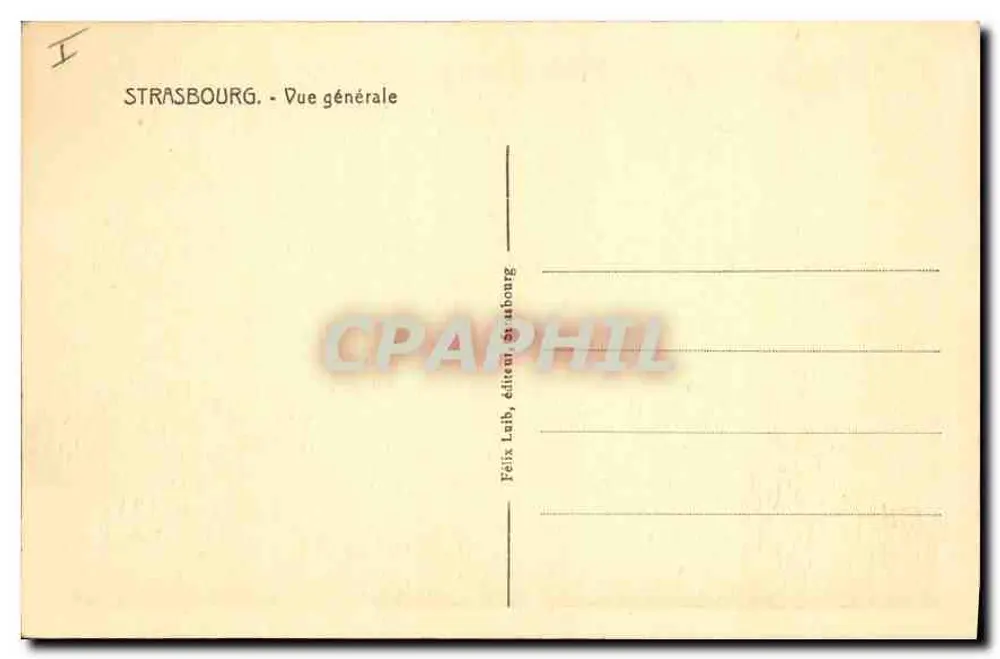 Strasbourg — Vista geral — Félix Labb, editor Strasbourg - Verso