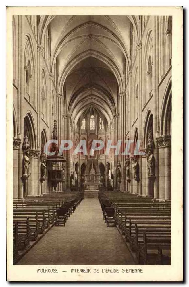 Mulhouse — Interior de la Iglesia de Santa Etienne — Braun et Cie, Dornach - Anverso