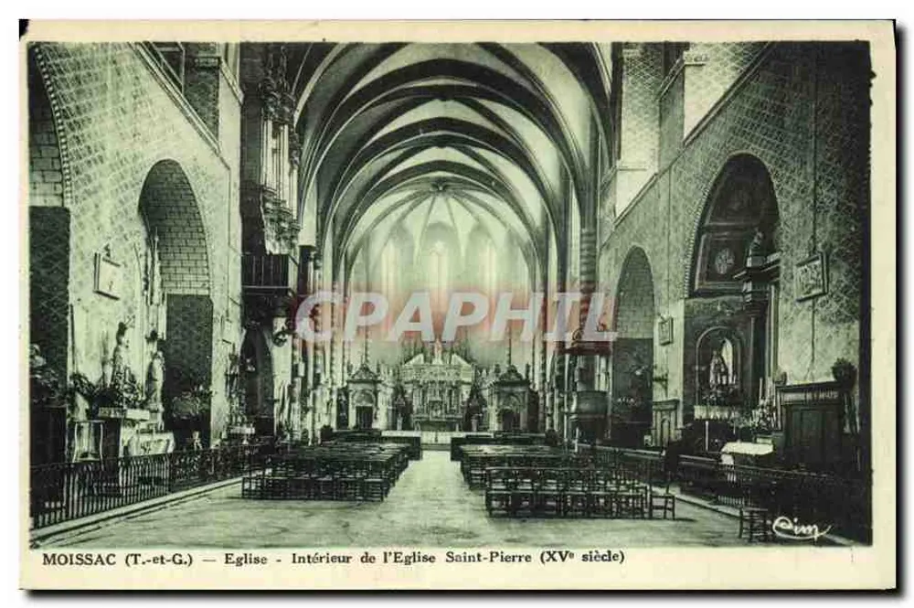 Moissac (T.-et-G.) — Innenansicht der Kirche Saint-Pierre (15. Jahrhundert) — Combière, Macon - Vorderseite