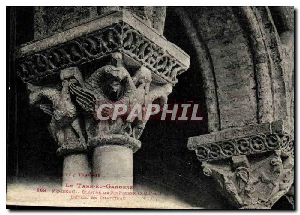 Moissac - Detail eines Kapitells - Cloister von Saint-Pierre (12. Jahrhundert) - Vorderseite