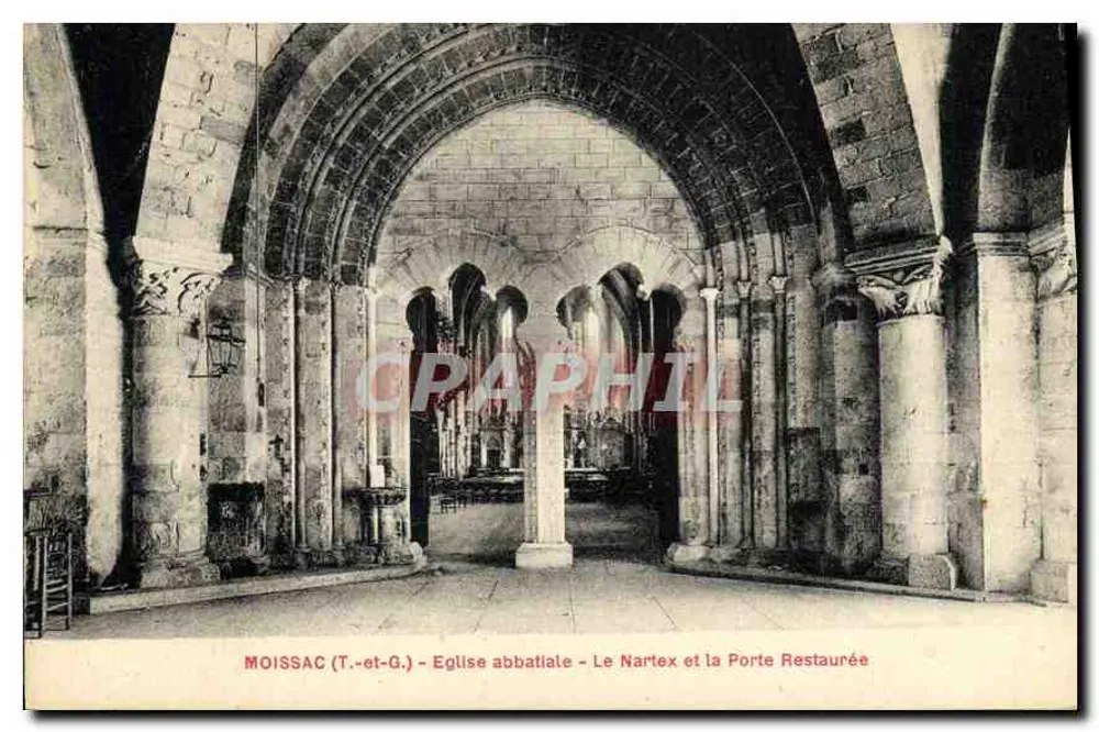 Moissac (T.-et-G.) - Abteikirche - Der Nartex und die restaurierte Pforte - Vorderseite