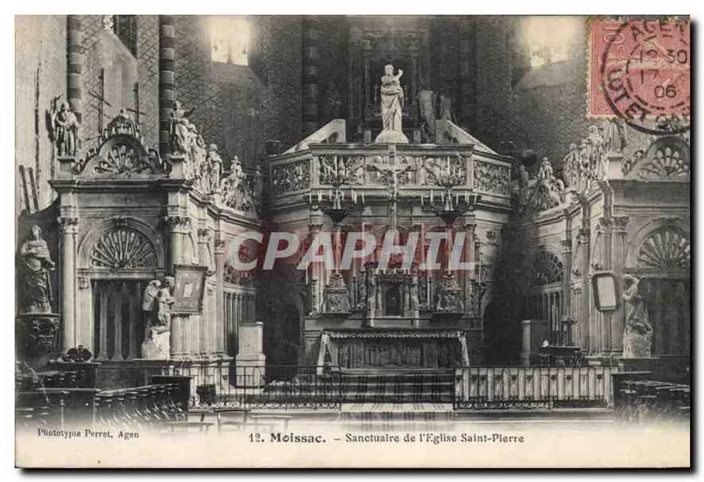 Moissac — Wallfahrtskirche Saint-Pierre — Phototypie Perret, Agen - Vorderseite