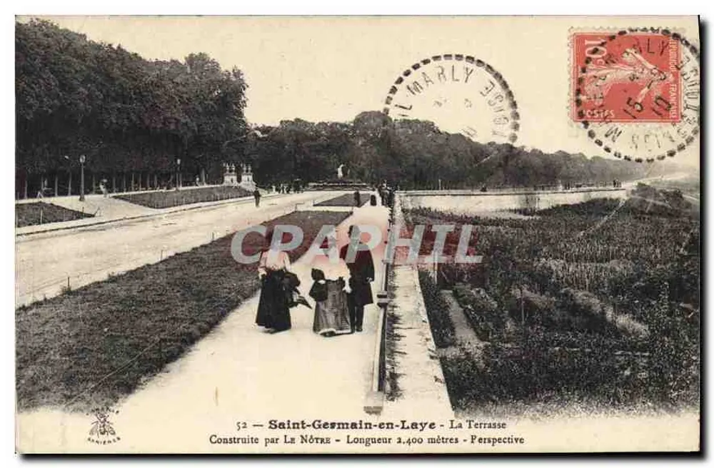 Saint-Germain-en-Laye — Die Terrasse — Von Le Nôtre gebaut — Länge 2.400 Meter — Perspektive - Vorderseite