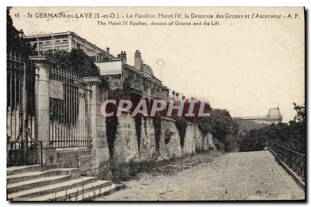 St GERMAIN-en-LAYE (S.-et-O.) - Das Pavillon Henri IV, die Abstieg der Höhlen und der Aufzug - A.P. - Vorderseite