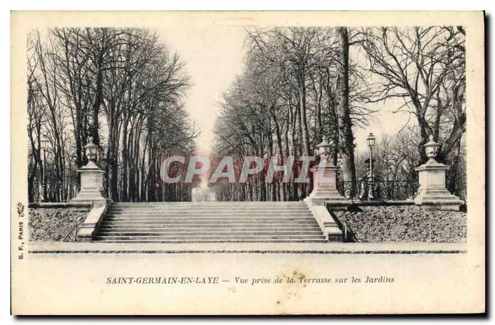 Saint-Germain-en-Laye — Ansicht vom Terrasse über die Gärten — B. F., Paris - Vorderseite