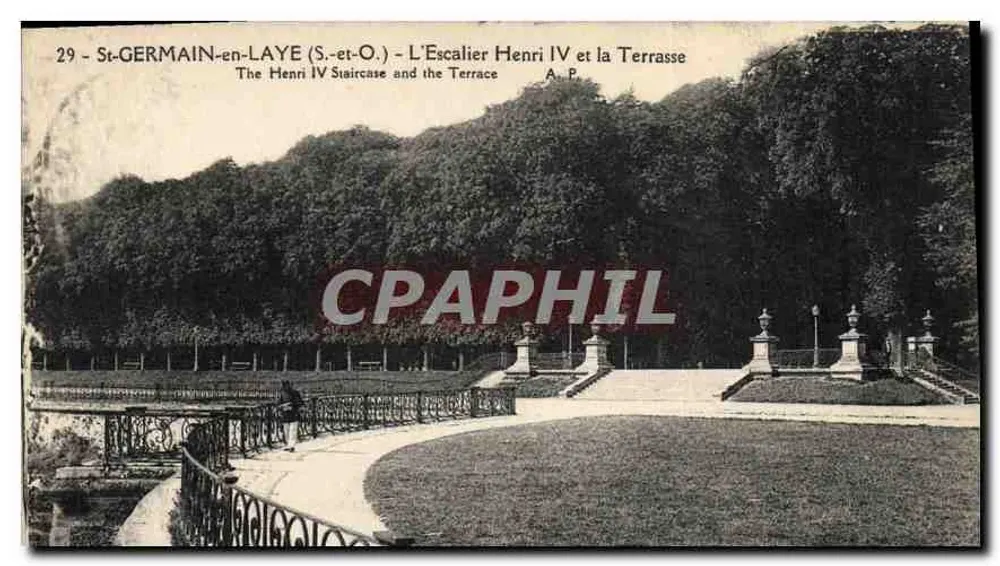St-GERMAIN-en-LAYE (S.-et-O.) - Treppenhaus Henri IV und Terrasse - A.P. - Vorderseite
