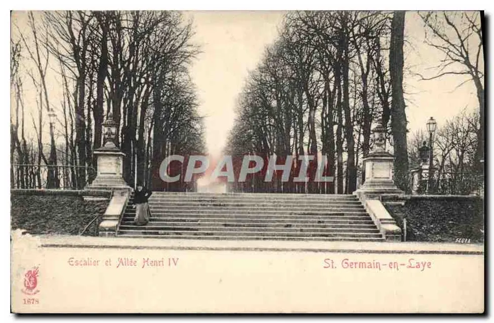Treppe und Avenue Henri IV — St. Germain-en-Laye — Verlag C. P. A. Nr. 1678 - Vorderseite