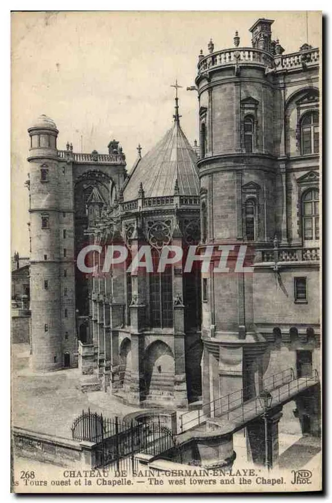 Schloss Saint-Germain-en-Laye — Westtürme und die Kapelle — Imp. Créteil, n° 268 - Vorderseite