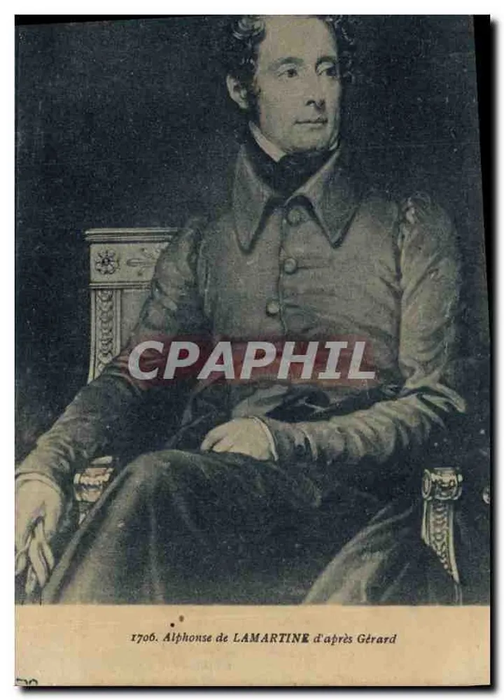 Alphonse de Lamartine — retrato — de acordo com Gérard, n°1706 - Frente