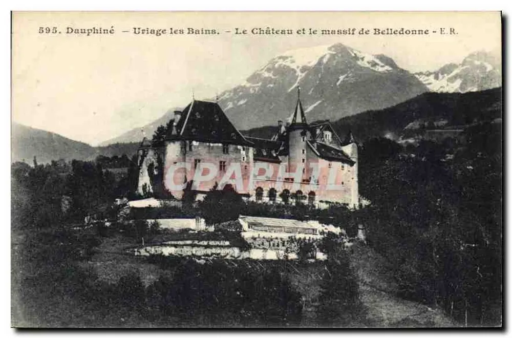 Uriage-les-Bains — Schloss und das Belledonne-Massiv — E.R. - Vorderseite