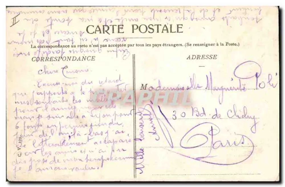 Grenoble — Praça da Constituição e os Fortes — editor anônimo, número de série não visível - Verso