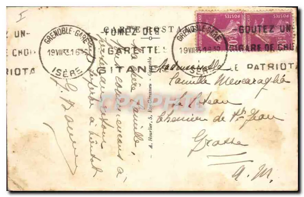 Grenoble — Vista general y las Alpes — Editor : 100.1 - Reverso
