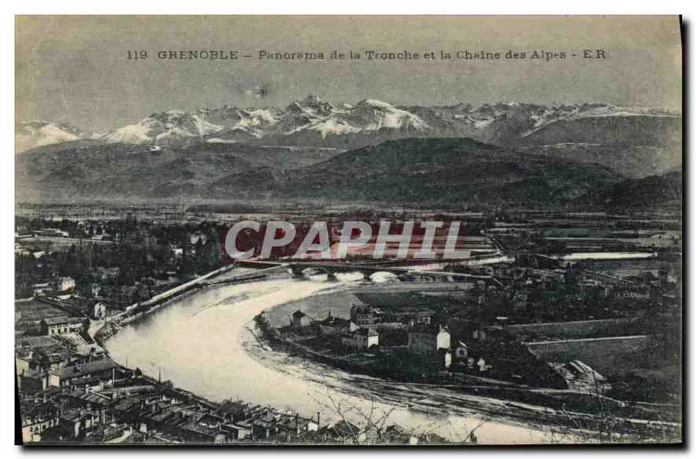 Grenoble — Panorama der Tronche und der Alpenkette — E.R. Nr. 119 - Vorderseite