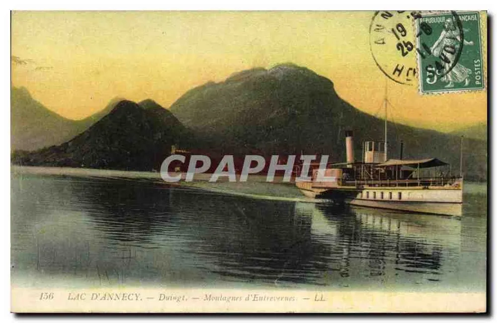 Lago de Annecy — Estreito — Montanhas de Entrevernes — Editor L.L. n°156 - Frente