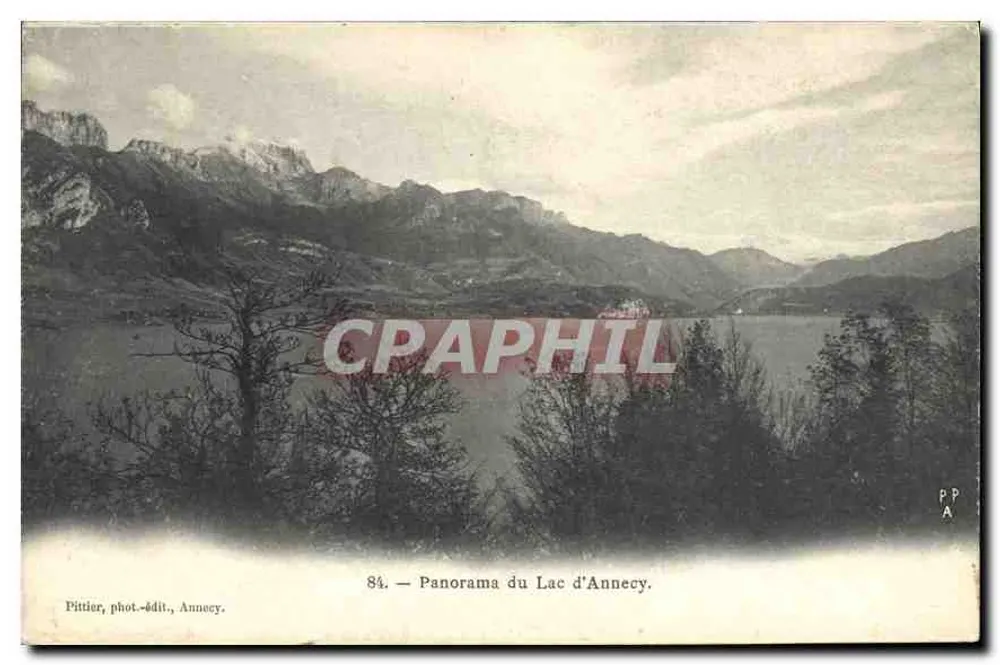 Panorama do Lago d'Annecy — Pittier, fot.-edit., Annecy, n°84 - Frente