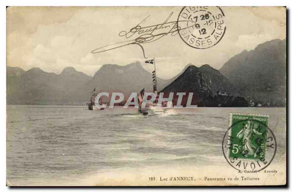 See Annecy — Panorama aus Talloires — A. Gardet, Annecy - Vorderseite