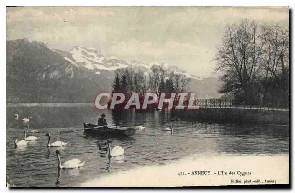 Annecy — L'Île des Cygnes — Pittier, phot.-édit., Annecy - Frente