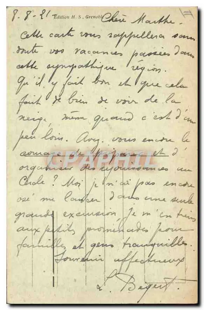 Dauphiné — Route von Clelles nach Mens — Der Sandon-Brücke — Edition H. S. Grenoble - Rückseite
