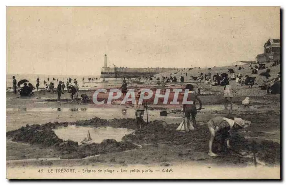 Le Tréport — Cenas de praia — Os pequenos portos — CAP. - Frente