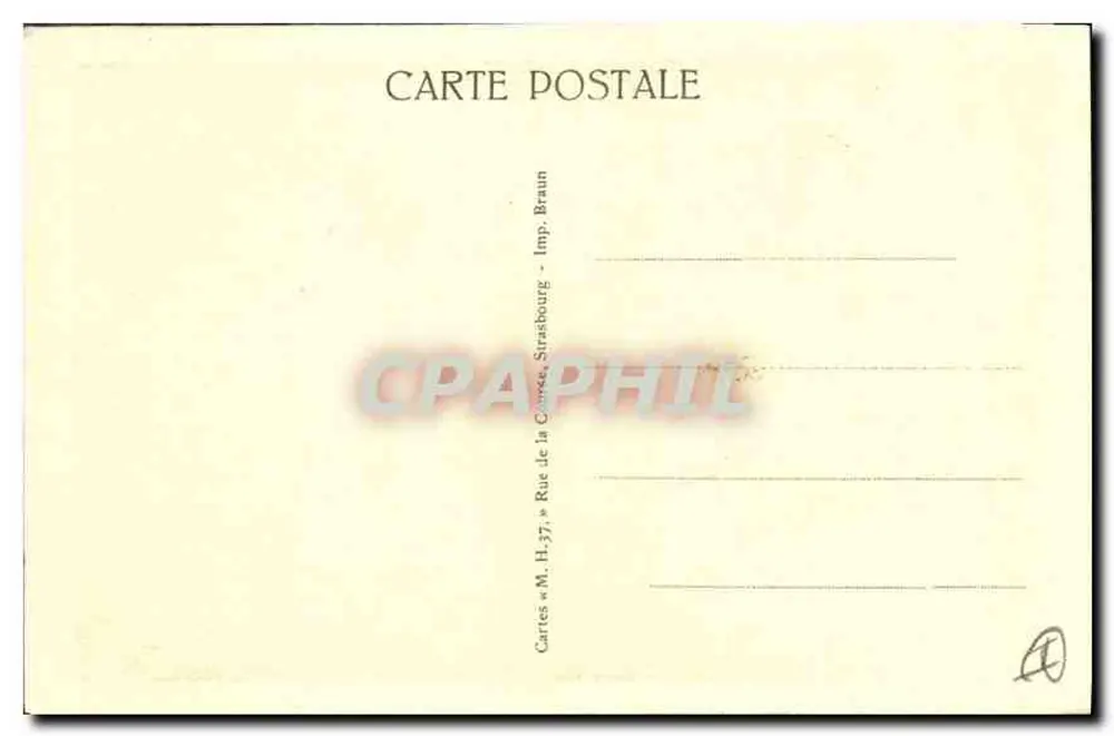 Kaysersberg — Alte Holzhäuser am Flussufer — Cartes M. H.37, Straßburg - Rückseite