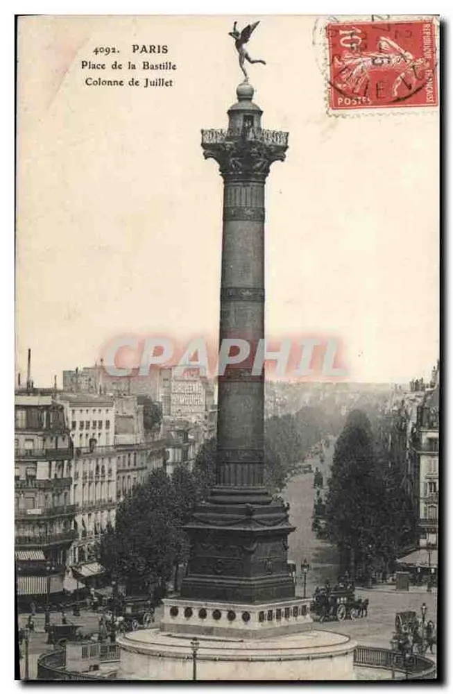 Platz der Bastille — Säule vom Juli — unbekannter Verlag, Nr. 4092 - Vorderseite