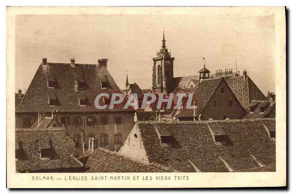 Colmar — Die Kirche Saint-Martin und die alten Dächer — Braun & Cie, Dornach - Vorderseite