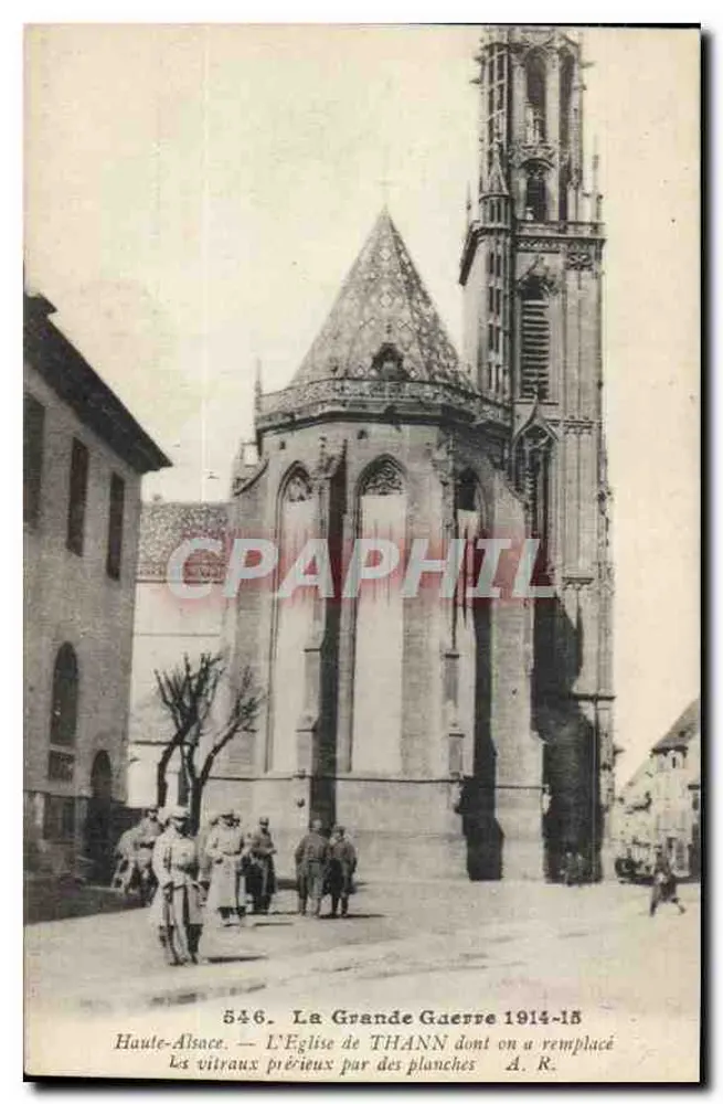 Kościół w Thann — Wysokie Alzasko — zniszczony podczas Wielkiej Wojny 1914-15 - Awers
