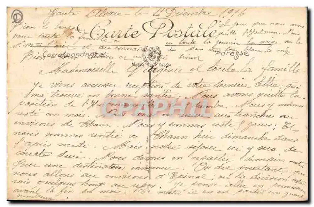 Thann — Die Kathedrale und der Berg bei Ranger — Edition M. Girod, Salsola - Rückseite