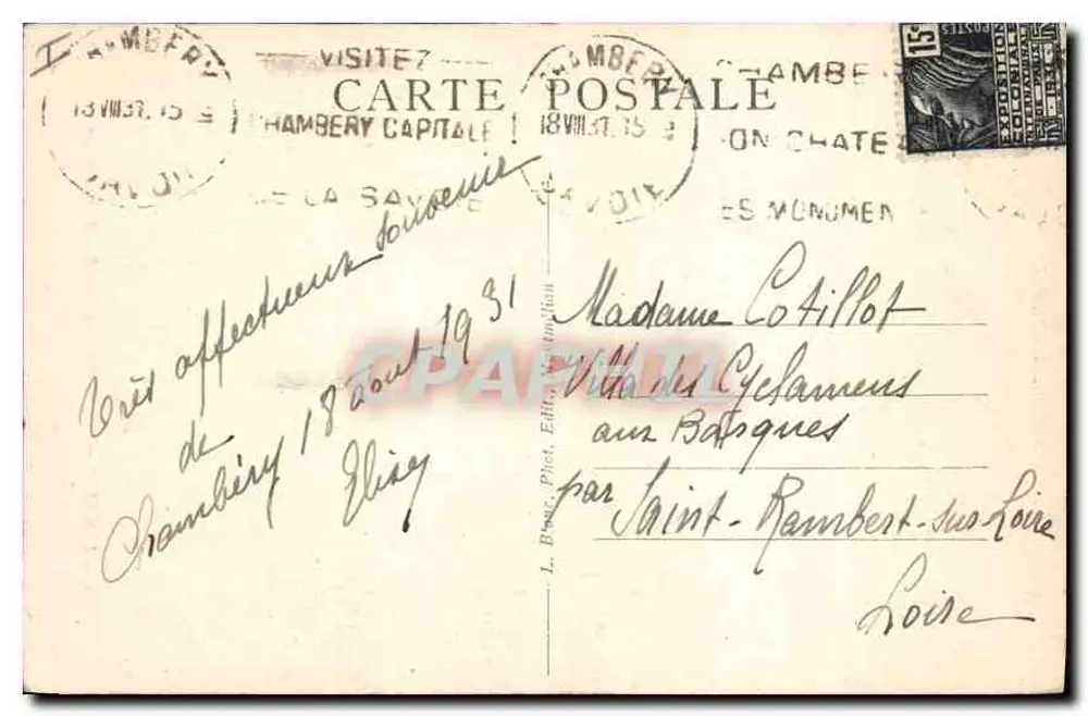 Chambéry — Entrée du Château des Ducs de Savoie — Savoie Tourisme - Verso