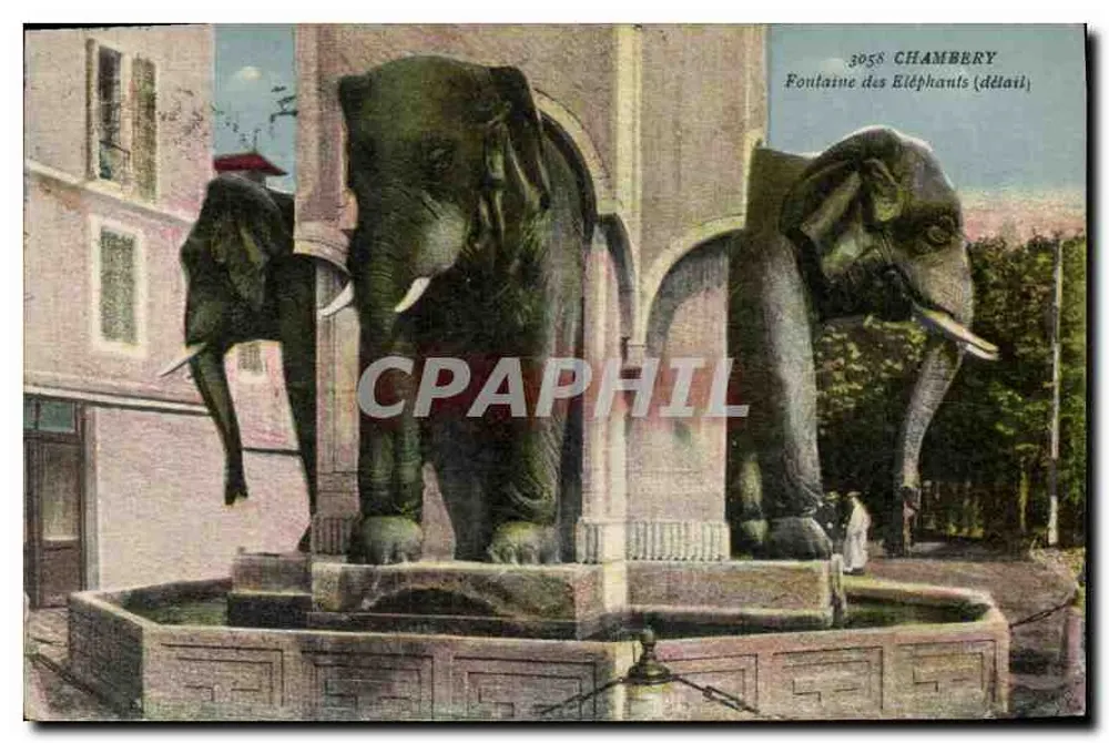 Chambéry — Fontäne der Elefanten (detail) — F. de Migeon, Nr. 3058 - Vorderseite