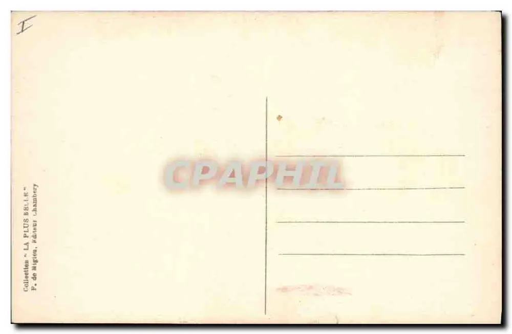 Chambéry — O Pergolado do Castelo — editor P. de Sigeon - Verso