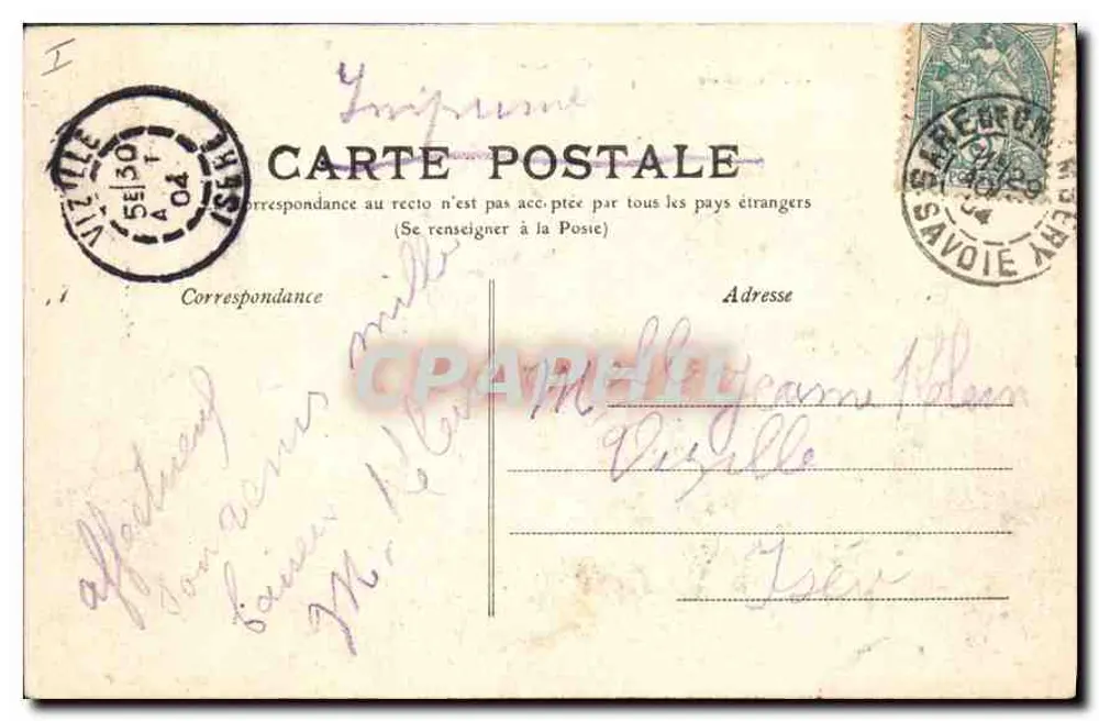 Chambéry — Katedra — Stara pocztówka n°692, wydane przez C.R. - Rewers