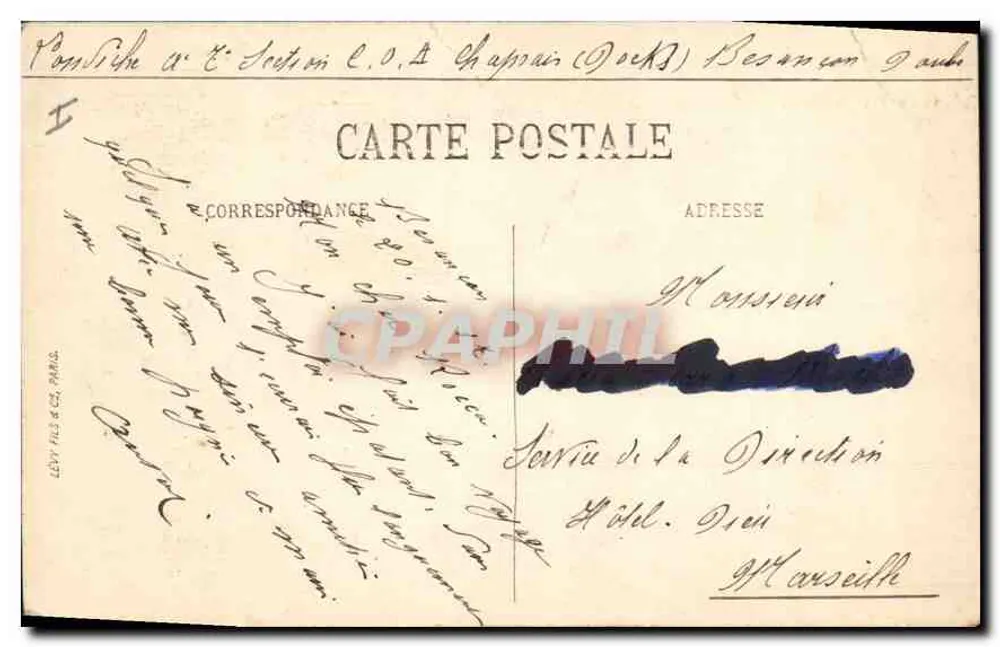 Besançon — A Estátua de Proudhon (por Laethier) — LL. n°125 - Verso