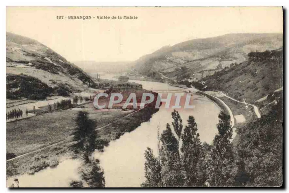 Besançon - Vale da Malate — Carte postale n°187, editada por Éditions de la Poste - Frente