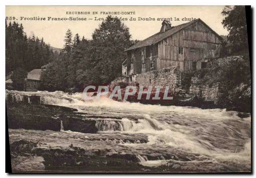 Die Flüsse des Doubs vor dem Sturz — Französisch-schweizerische Grenze — Ausflug in die Franche-Comté — n°859 - Vorderseite