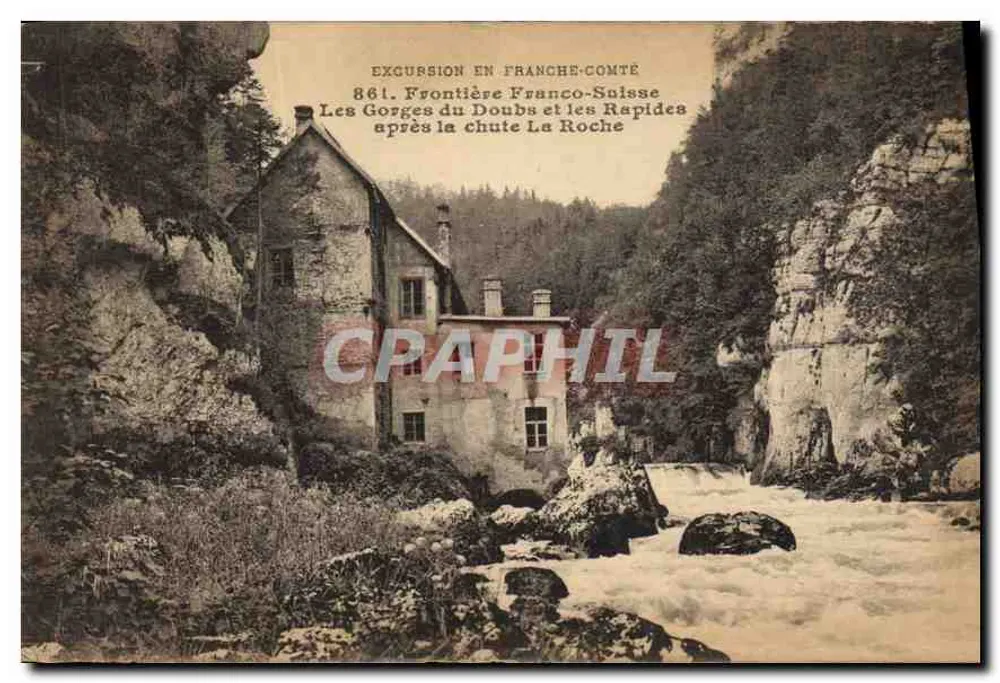 Die Schluchten des Doubs und die Fälle nach La Roche — Grenze Frankreich-Schweiz — Verlag L. Gaillard-Piètre - Besançon, Nr. 861 - Vorderseite