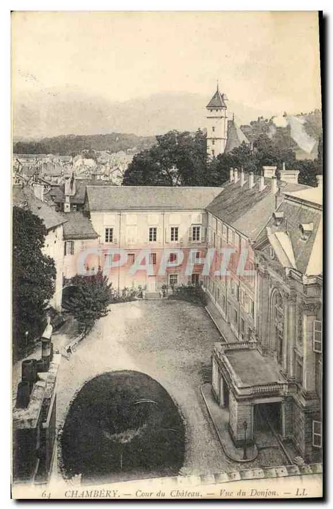 Chambéry — Cour du Château — Vista del Donjon - Anverso